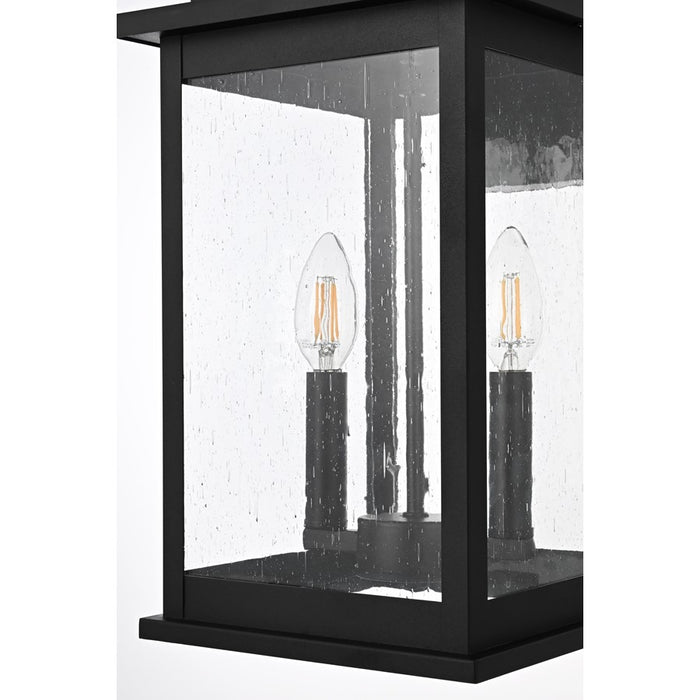 Elegant Lighting Ringgold 2 Light 8.5" Outdoor Wall Sconce, Black