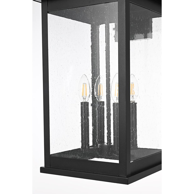 Elegant Lighting Ringgold 4 Light 11" Outdoor Wall Sconce, Black