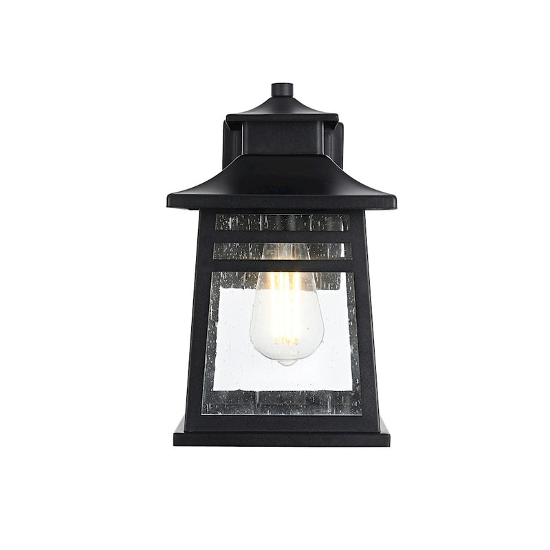 Elegant Lighting Bambrey 1 Light Outdoor Pendant, Black - OD352W12BK
