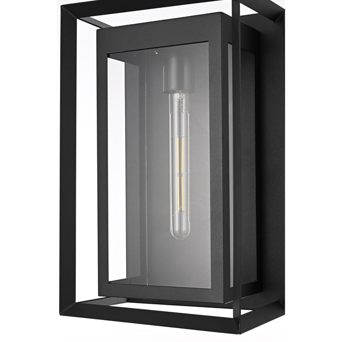 Elegant Lighting Etting 1 Light 10" Outdoor Wall Sconce, Black