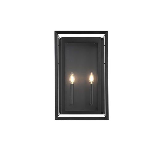 Elegant Lighting Etting 2 Light 12" Outdoor Wall sconce, Black - OD355W20BK