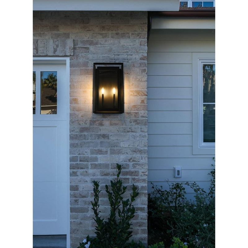 Elegant Lighting Etting 2 Light 12" Outdoor Wall Sconce, Black