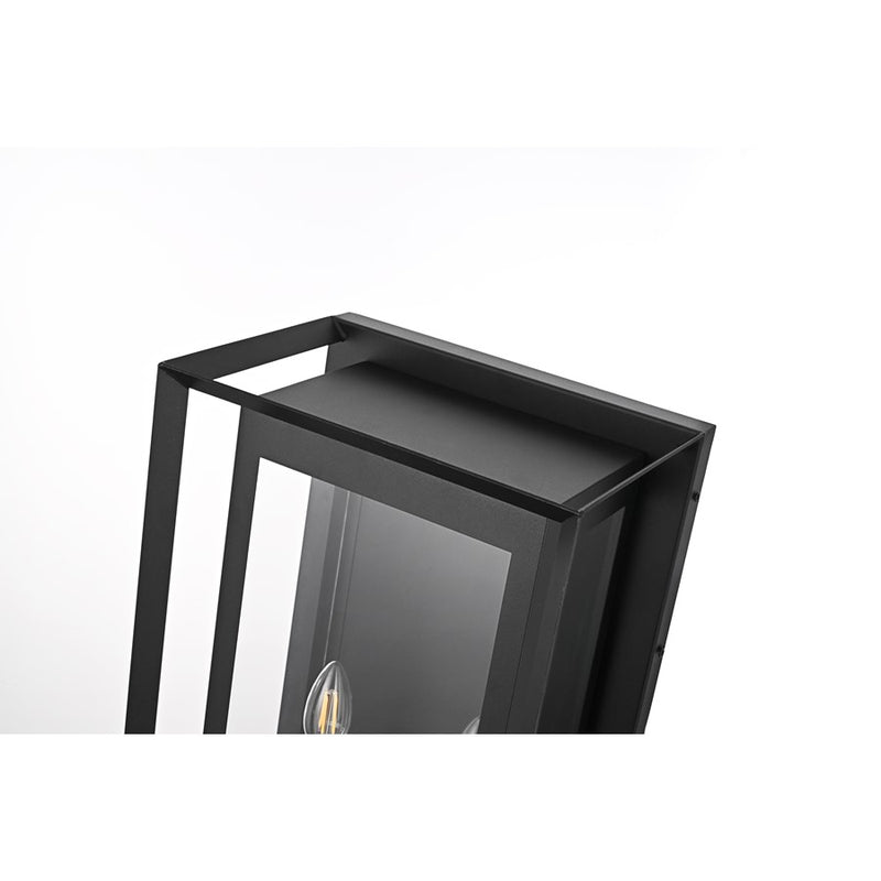 Elegant Lighting Etting 2 Light 12" Outdoor Wall Sconce, Black