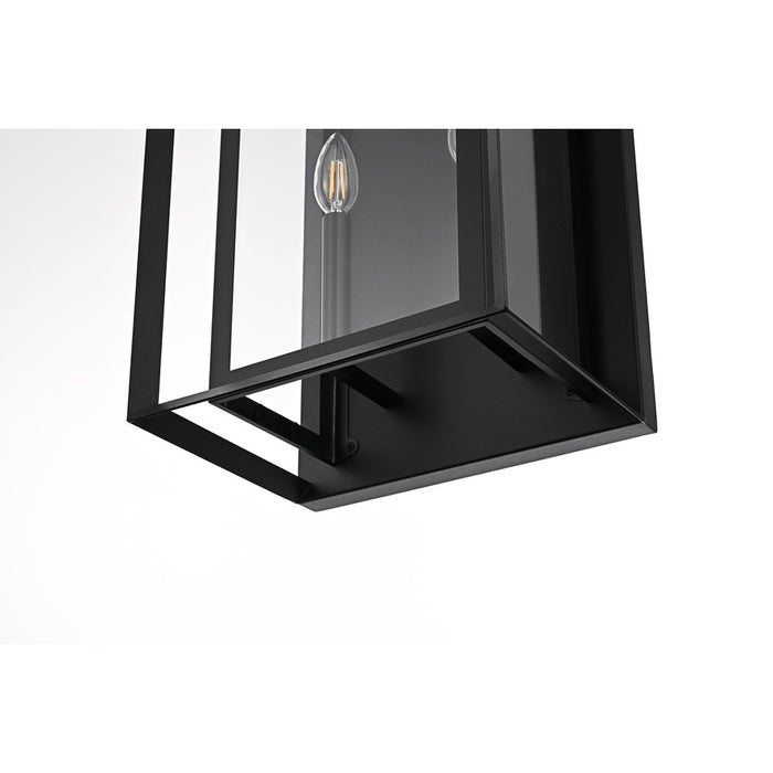 Elegant Lighting Etting 2 Light 12" Outdoor Wall Sconce, Black