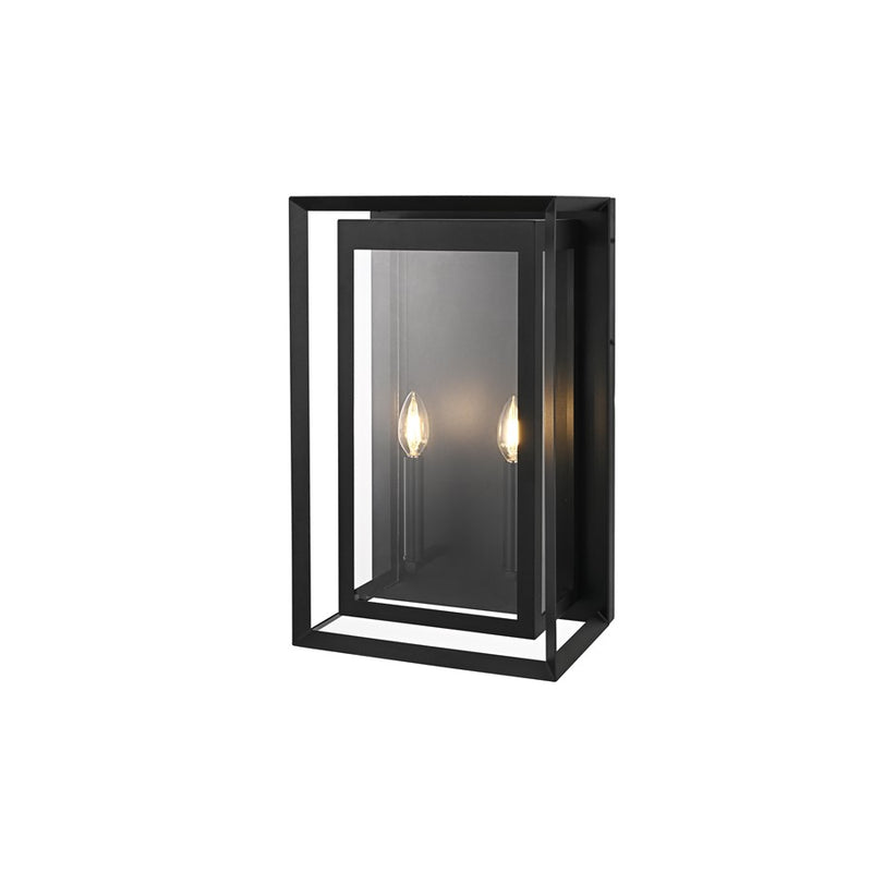 Elegant Lighting Etting 2 Light 12" Outdoor Wall Sconce, Black