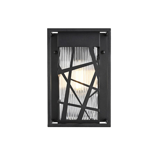 Elegant Lighting Eyre 1 Light Outdoor Pendant, Black/Clear - OD356W12BK