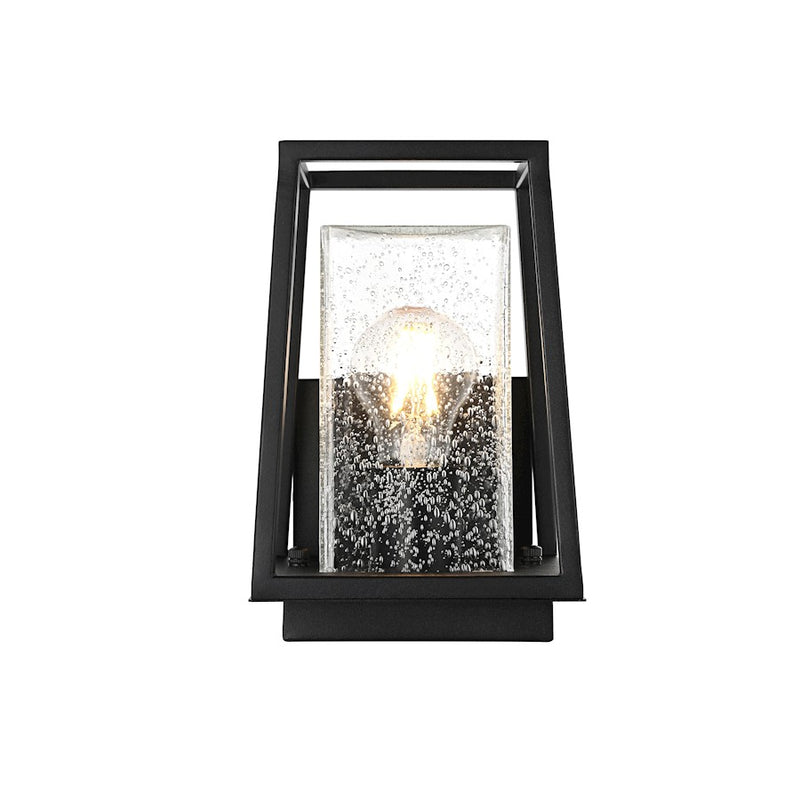 Elegant Lighting Lehigh 1 Light 10" Outdoor Sconce, Black/Clear - OD359W10BK