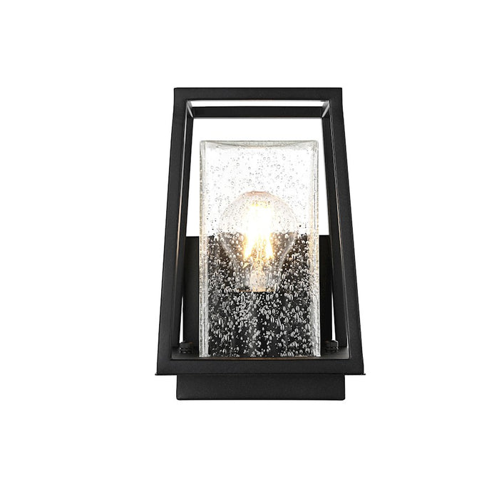 Elegant Lighting Lehigh 1 Light 10" Outdoor Sconce, Black/Clear - OD359W10BK