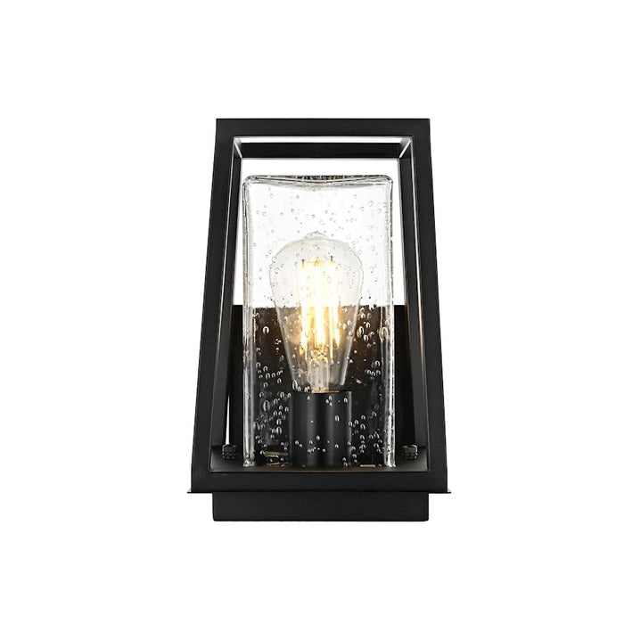 Elegant Lighting Lehigh 1 Light Outdoor Sconce, Black/Clear - OD359W11BK