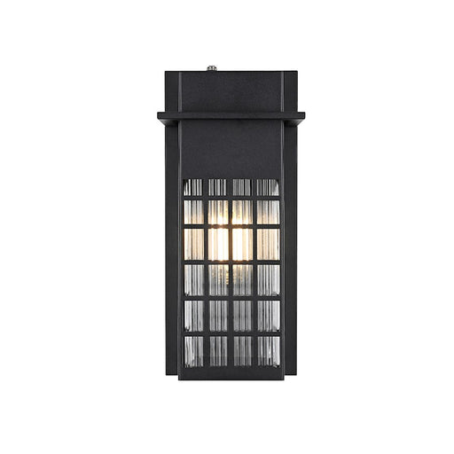 Elegant Lighting Palmer 1 Light 15" Outdoor Sconce, Black/Clear - OD360W15BK