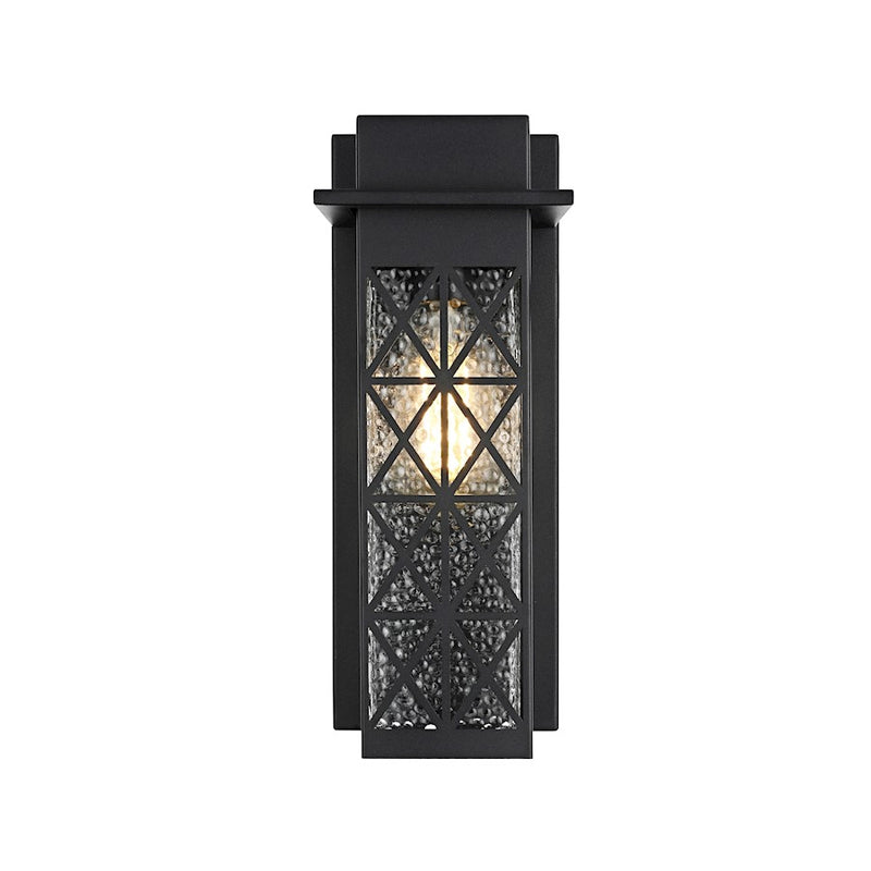 Elegant Lighting Wildey 1 Light 13" Outdoor Sconce, Black/Clear - OD361W13BK