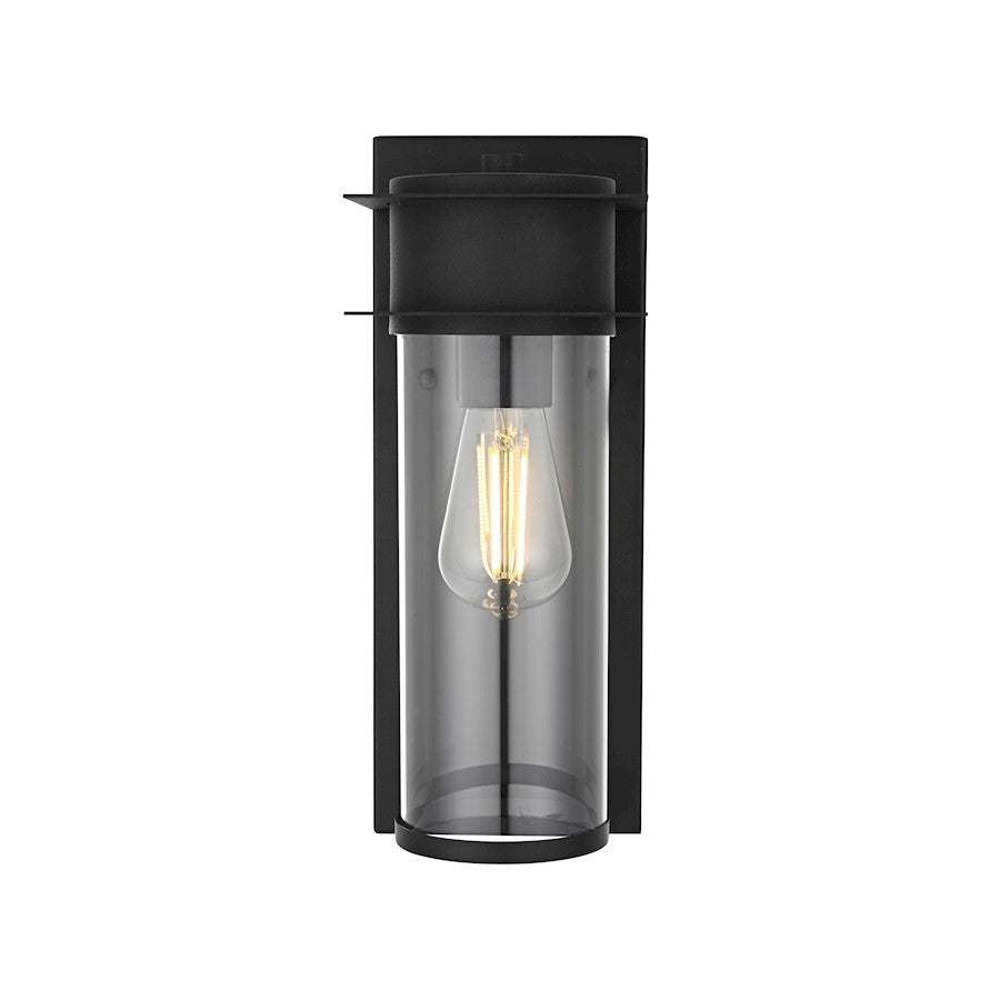 Elegant Lighting Westmont 1 Light 7" Outdoor Pendant, Black/Clear - OD363W14BK