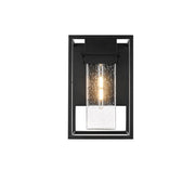 Elegant Lighting Morse 1 Light 10" Outdoor Wall sconce, Black/Clear - OD366W16BK