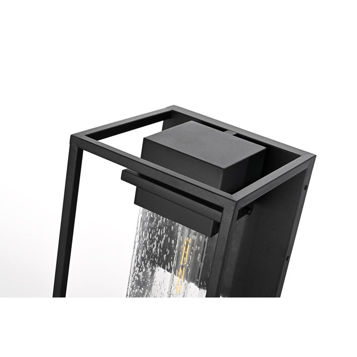 Elegant Lighting Morse 1 Light 10" Outdoor Wall Sconce, Black/Clear