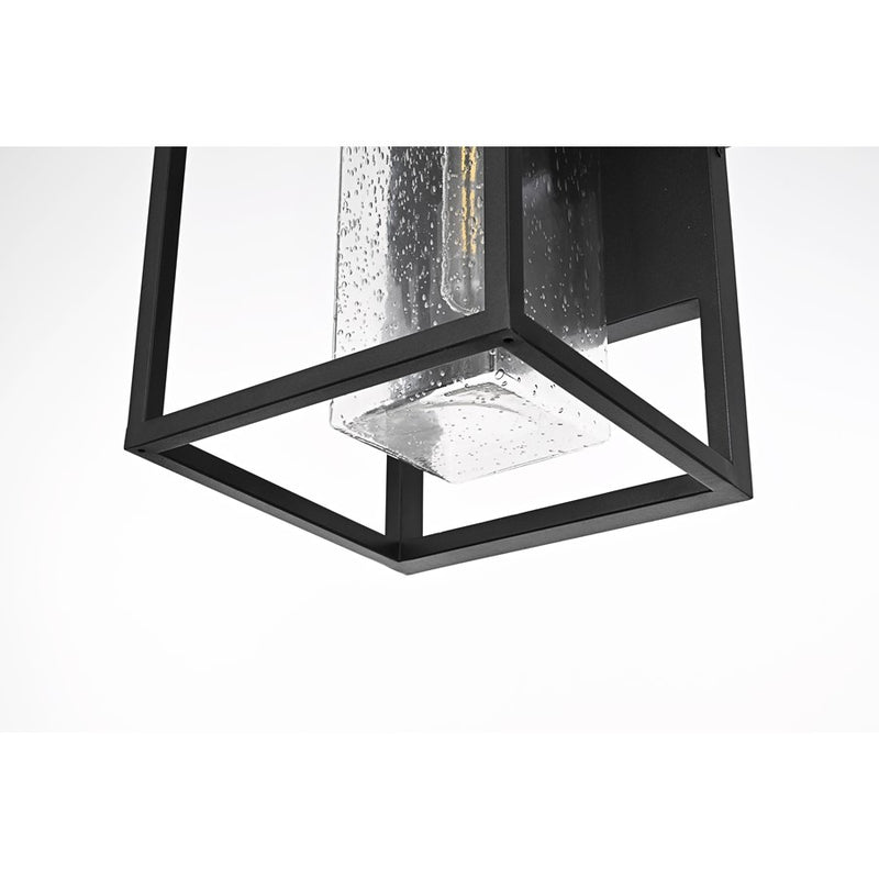 Elegant Lighting Morse 1 Light 10" Outdoor Wall Sconce, Black/Clear