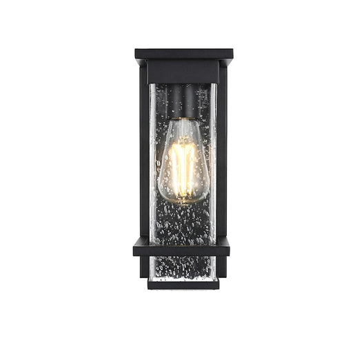 Elegant Lighting Harper 1 Light Outdoor Sconce, Black/Clear - OD367W12BK