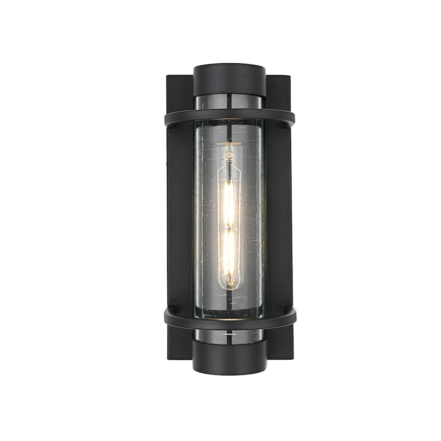 Elegant Lighting Parrish 1 Light 13" Outdoor Sconce, Black/Clear - OD368W13BK