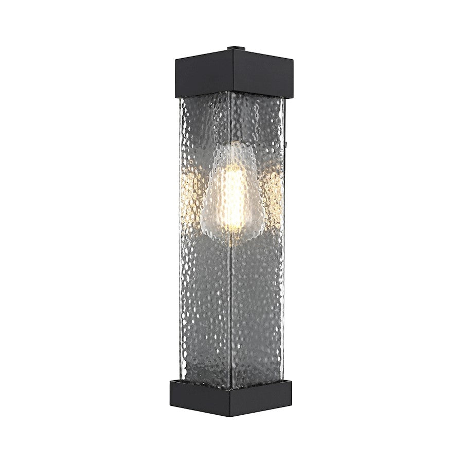 Elegant Lighting Swain 1 Light Outdoor Pendant, Black/Clear - OD370W14BK