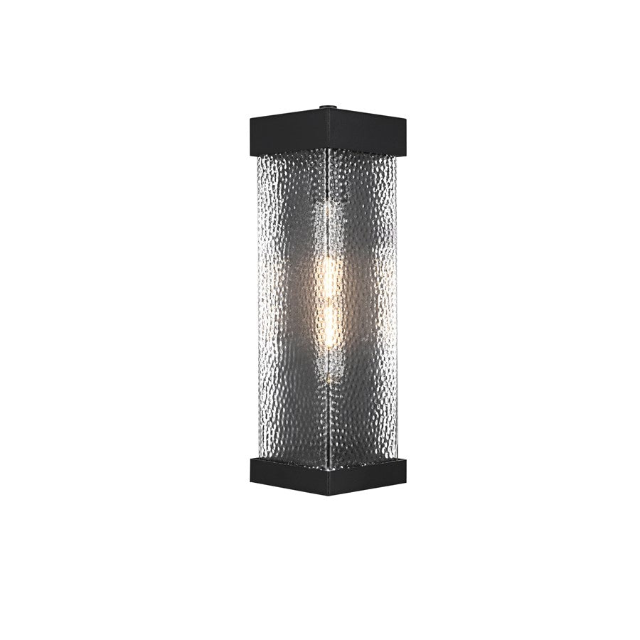 Elegant Lighting Swain 1 Light 6.5" Outdoor Sconce, Black/Clear - OD370W16BK