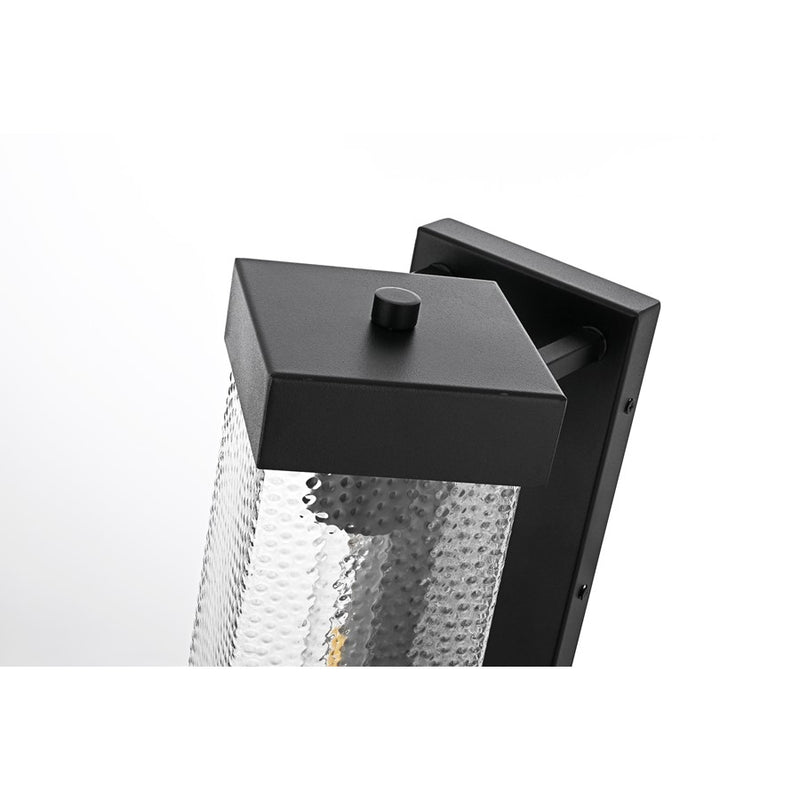 Elegant Lighting Swain 1 Light 6.5" Outdoor Sconce, Black/Clear