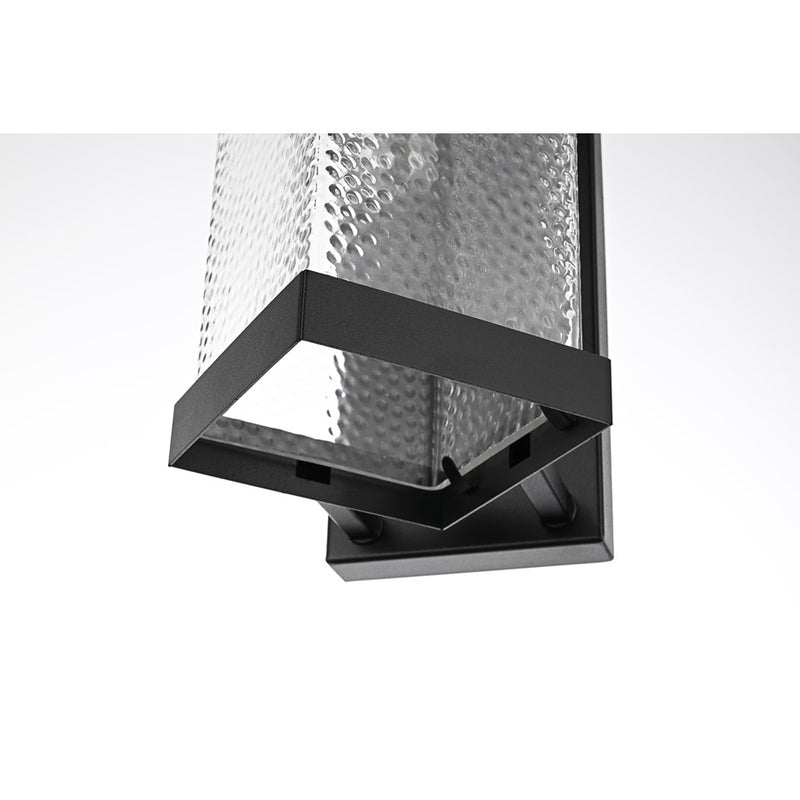 Elegant Lighting Swain 1 Light 6.5" Outdoor Sconce, Black/Clear