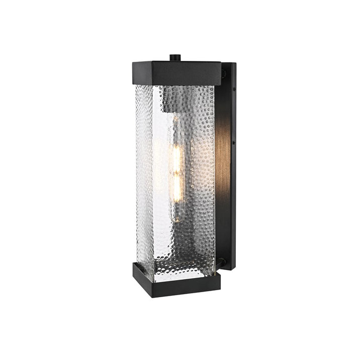 Elegant Lighting Swain 1 Light 6.5" Outdoor Sconce, Black/Clear