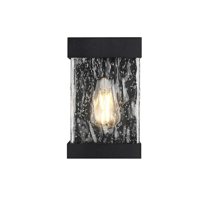 Elegant Lighting Thompson 1 Light 10" Outdoor Sconce, Black/Clear - OD371W10BK