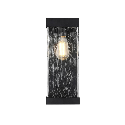 Elegant Lighting Thompson 1 Light 16" Outdoor Sconce, Black/Clear - OD371W16BK