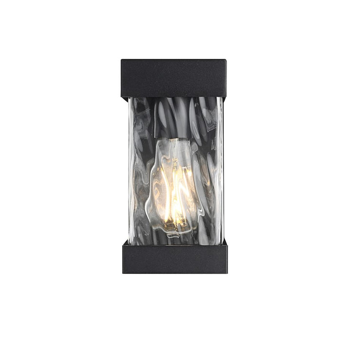 Elegant Lighting Thompson 1 Light 9" Outdoor Sconce, Black/Clear - OD372W9BK