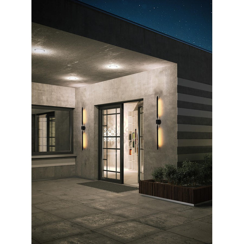 Elegant Lighting Odin 2 Light 5" Outdoor Wall Sconce, Black