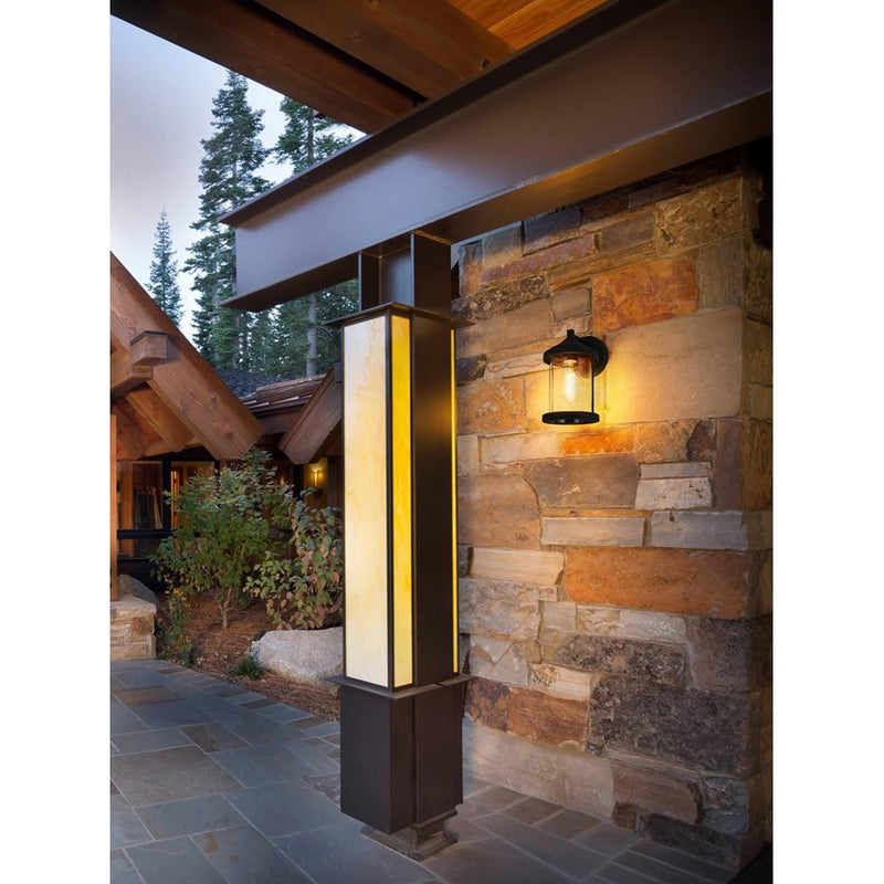 Elegant Lighting Roy 1 Light 6" Outdoor Wall Sconce, Black/Clear