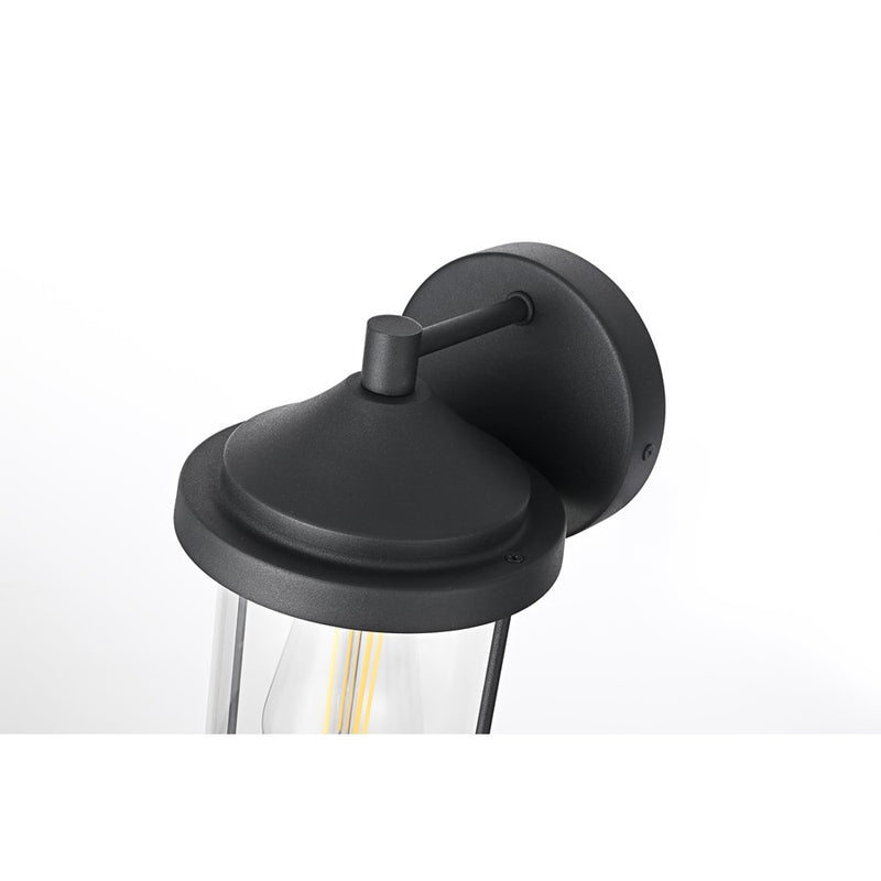 Elegant Lighting Roy 1 Light 6" Outdoor Wall Sconce, Black/Clear