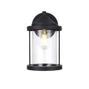 Elegant Lighting Roy 1 Light 7" Outdoor Wall sconce, Black/Clear - OD402W12BK