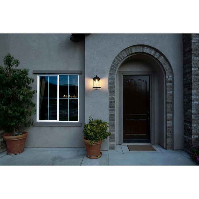 Elegant Lighting Roy 1 Light 7" Outdoor Wall Sconce, Black/Clear