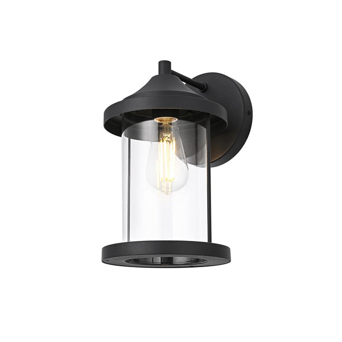Elegant Lighting Roy 1 Light 7" Outdoor Wall Sconce, Black/Clear
