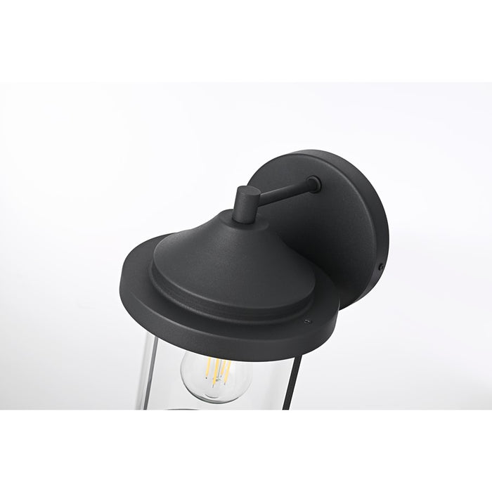 Elegant Lighting Roy 1 Light 7" Outdoor Wall Sconce, Black/Clear