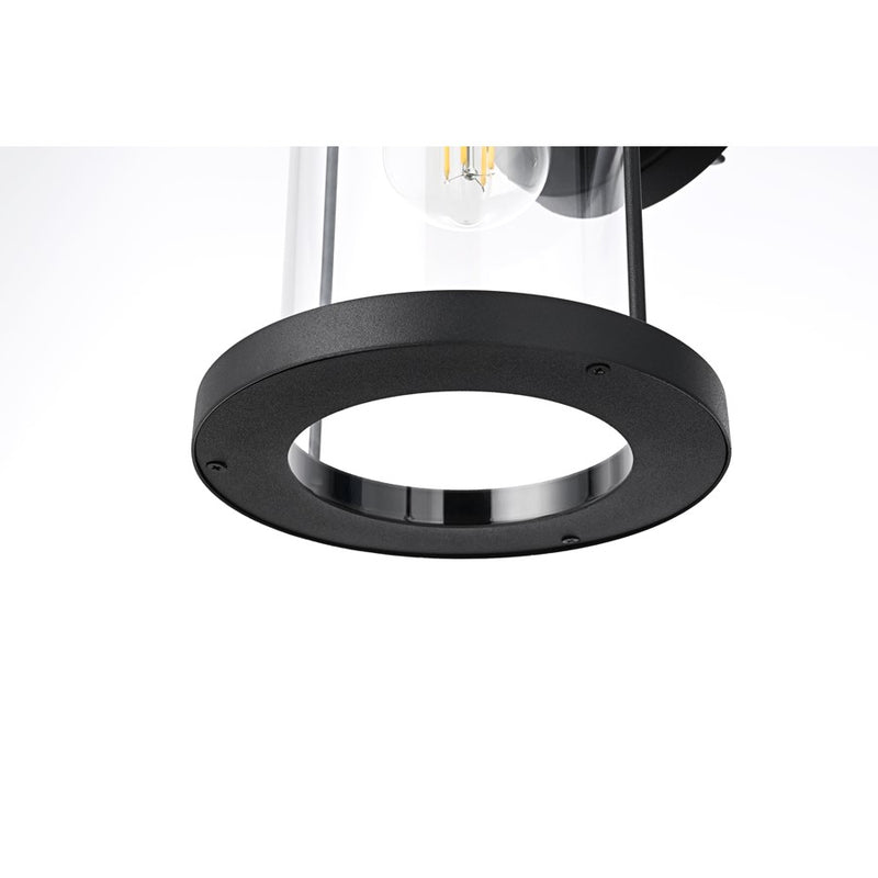 Elegant Lighting Roy 1 Light 7" Outdoor Wall Sconce, Black/Clear