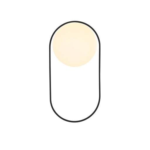 Elegant Lighting Silas 1 Light 6" Outdoor Wall sconce, Black/white - OD403W12BK