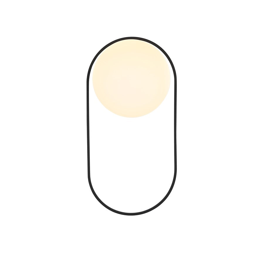 Elegant Lighting Silas 1 Light 6" Outdoor Wall sconce, Black/white - OD403W12BK