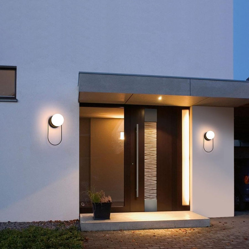 Elegant Lighting Silas 1 Light 6" Outdoor Wall Sconce, Black/white