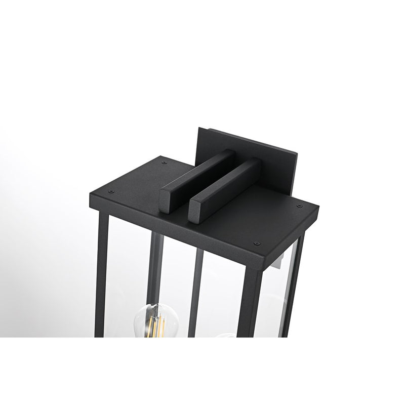 Elegant Lighting Theodore 2 Light 9" Outdoor Wall Sconce, Black