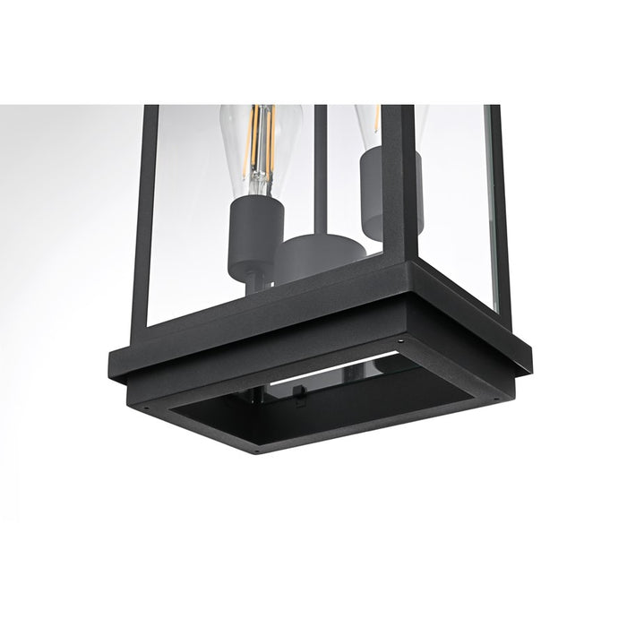 Elegant Lighting Theodore 2 Light 9" Outdoor Wall Sconce, Black