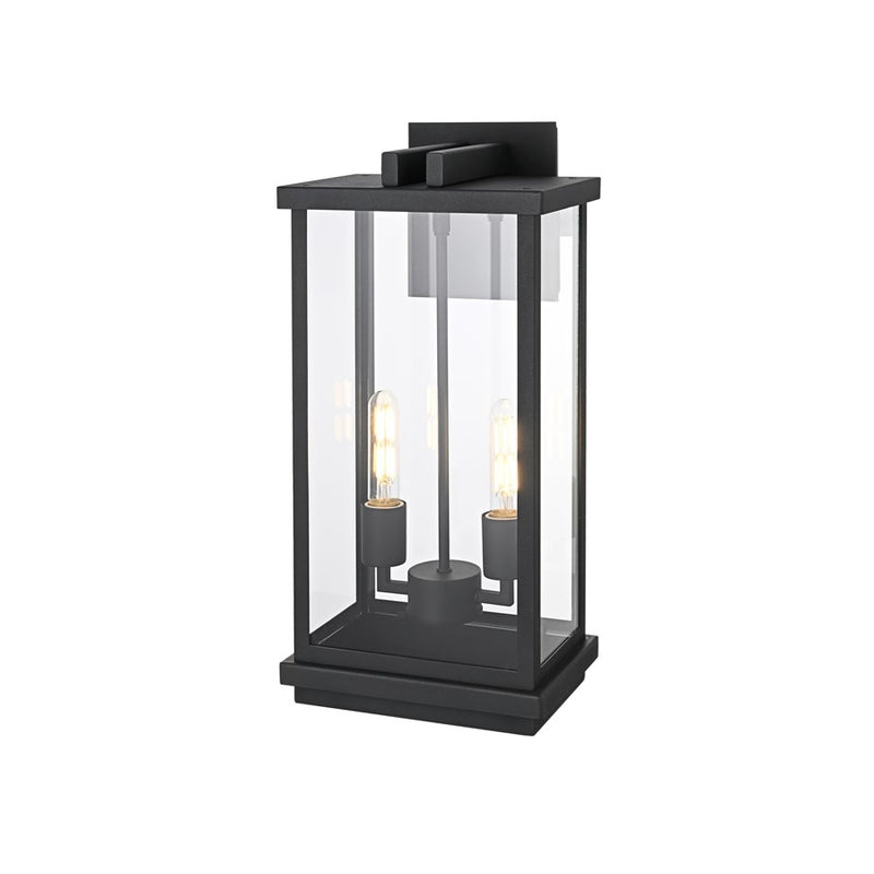 Elegant Lighting Theodore 2 Light 9" Outdoor Wall Sconce, Black