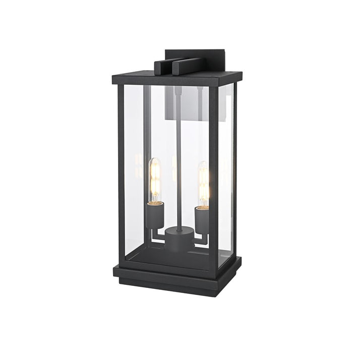Elegant Lighting Theodore 2 Light 9" Outdoor Wall Sconce, Black