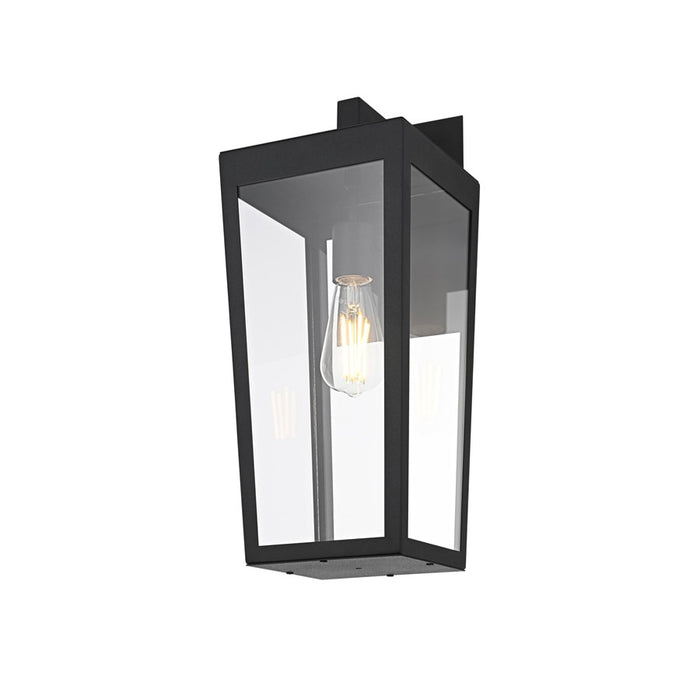 Elegant Lighting William 1 Light 8" Outdoor Wall Sconce, Black