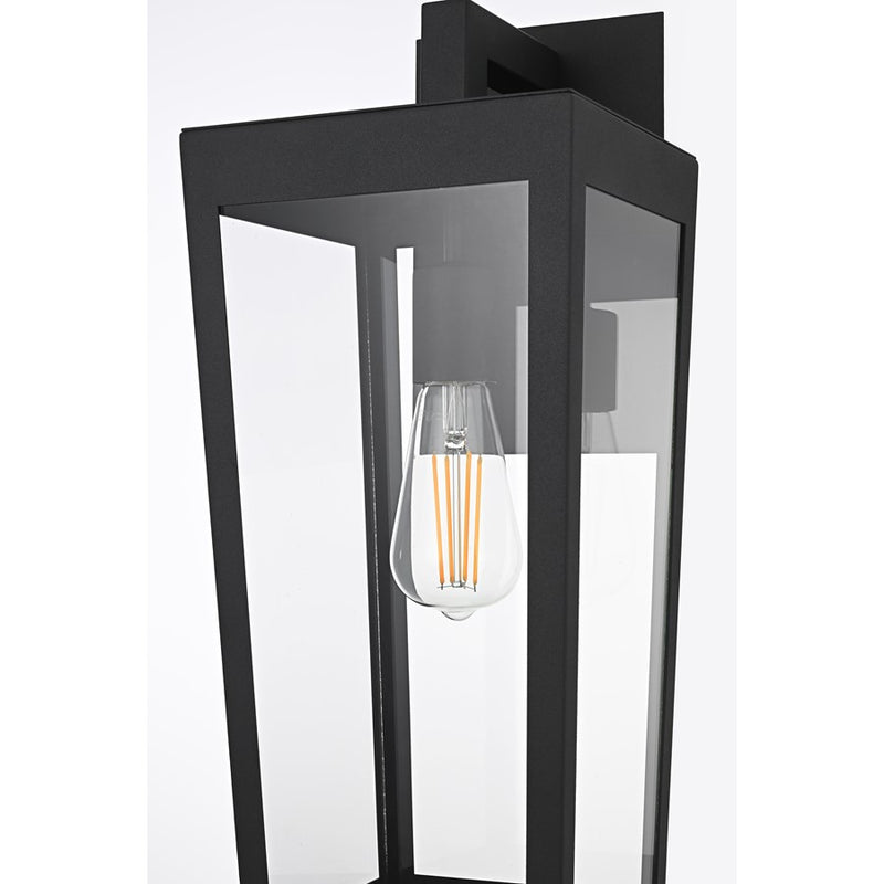 Elegant Lighting William 1 Light 8" Outdoor Wall Sconce, Black