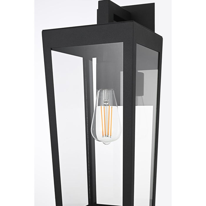 Elegant Lighting William 1 Light 8" Outdoor Wall Sconce, Black