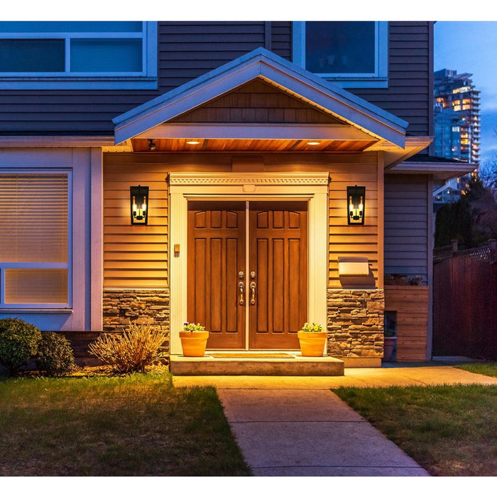 Elegant Lighting William 2 Light 10" Outdoor Wall Sconce, Black