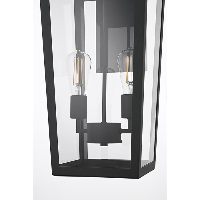 Elegant Lighting William 2 Light 10" Outdoor Wall Sconce, Black