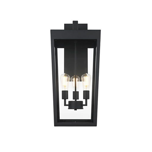 Elegant Lighting William 3 Light 12" Outdoor Wall sconce, Black - OD405W28BK